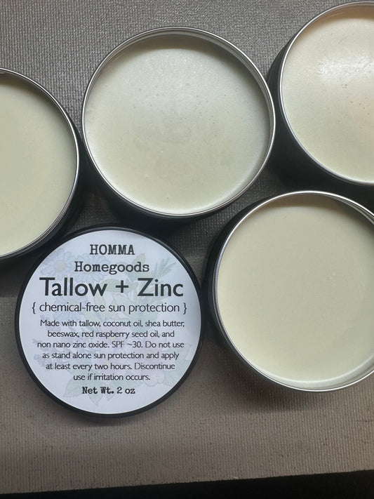 Tallow + Zinc sun protection